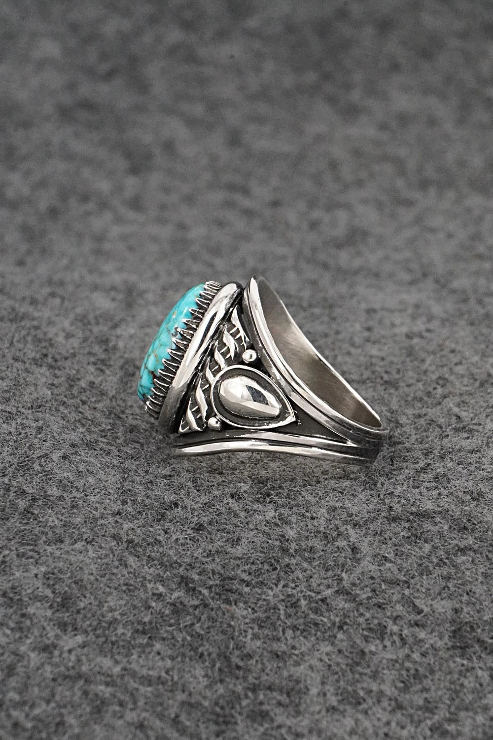 Turquoise & Sterling Silver Ring - Derrick Gordon - Size 8