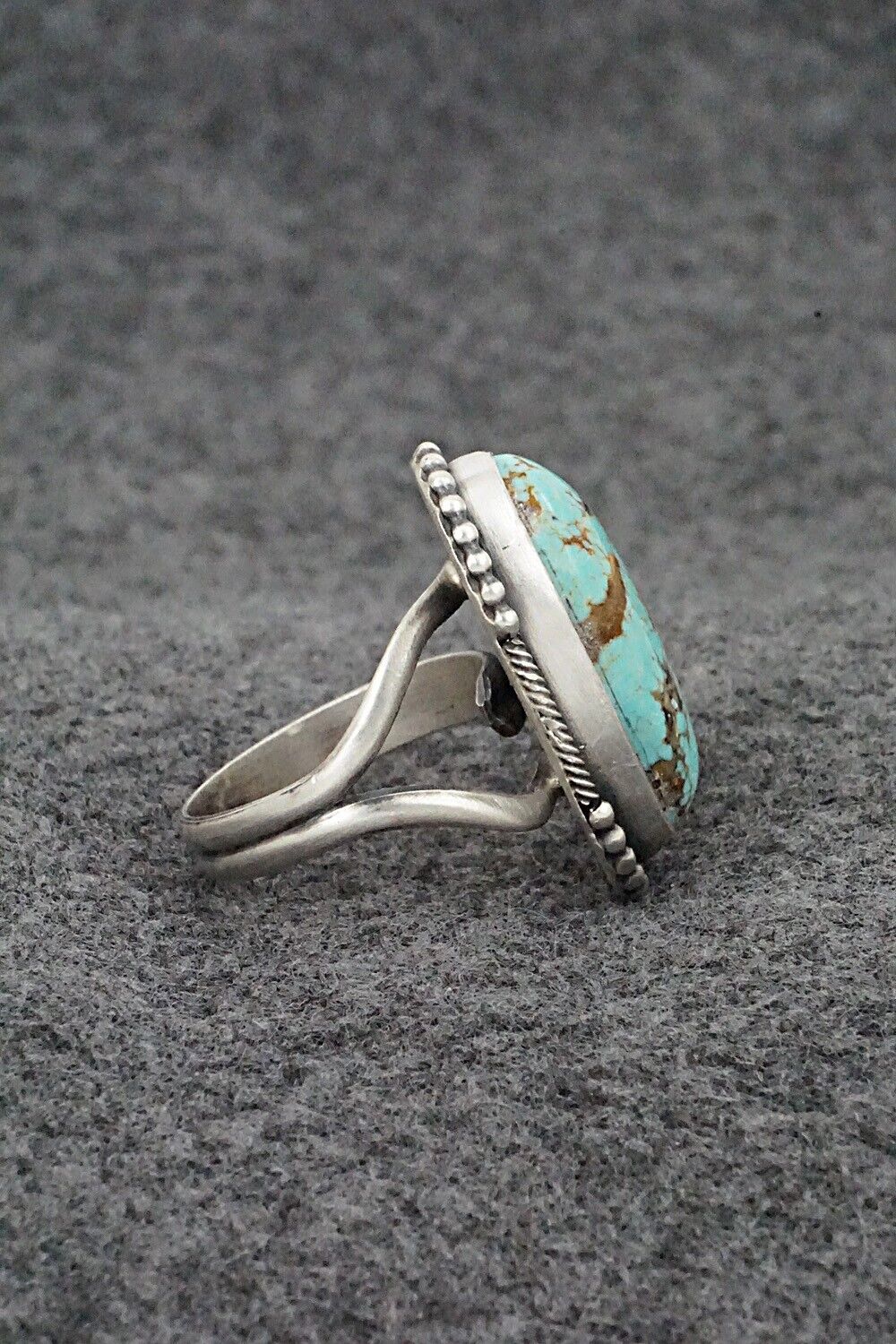 Turquoise & Sterling Silver Ring - Jameson Garcia - Size 9 Adj.