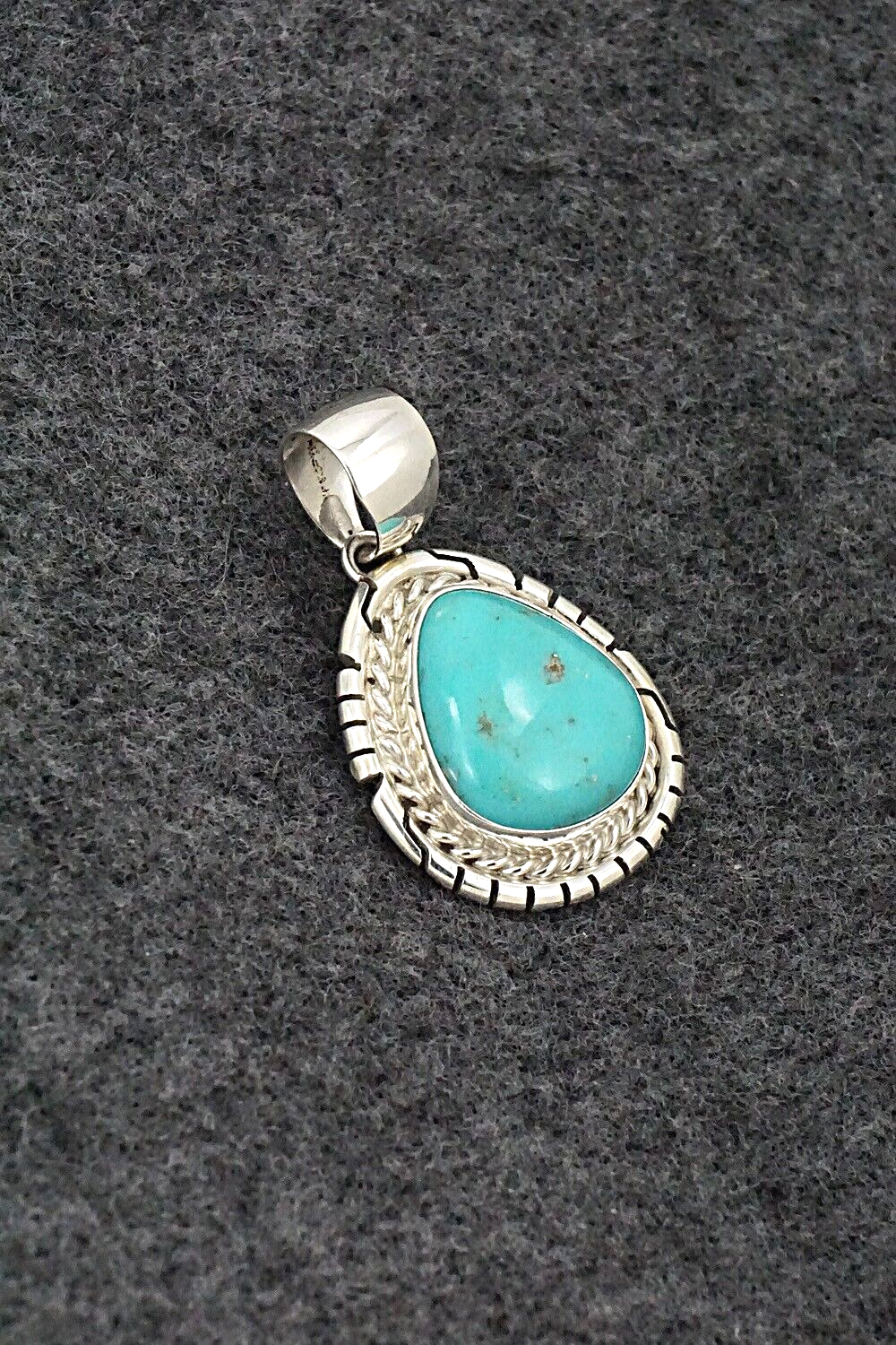 Turquoise & Sterling Silver Pendant - Johnny Frank