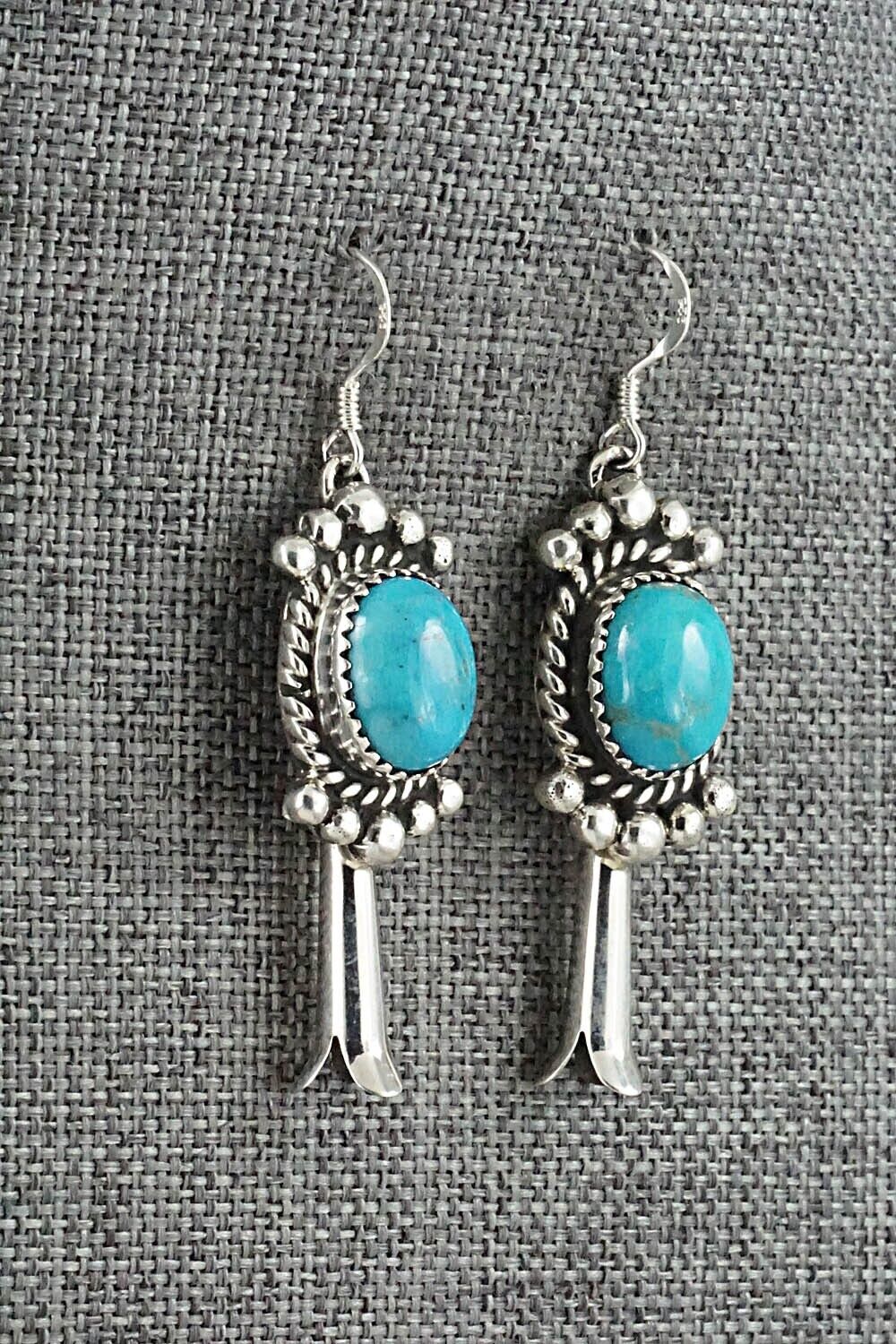 Turquoise & Sterling Silver Earrings - Vernon Johnson