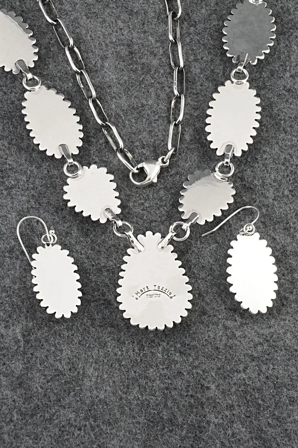 Turquoise & Sterling Silver Necklace and Earrings Set - Mark Yazzie