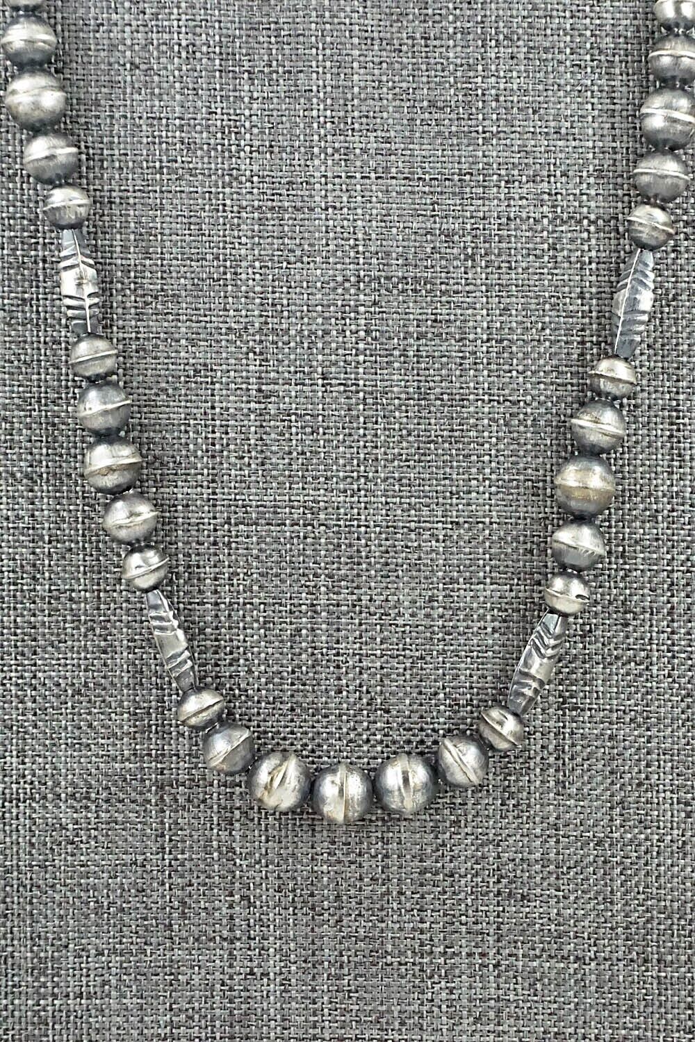 Sterling Silver Navajo Pearl Necklace 26" - Vintage