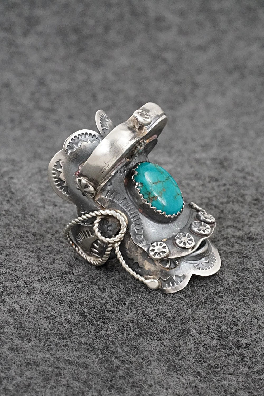 Turquoise & Sterling Silver Ring - Tim Yazzie - Size 7.5