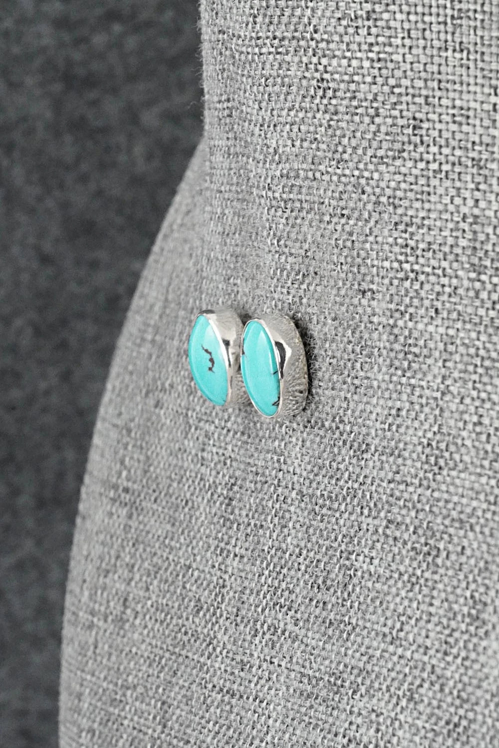 Turquoise & Sterling Silver Earrings - Eugene Gruber