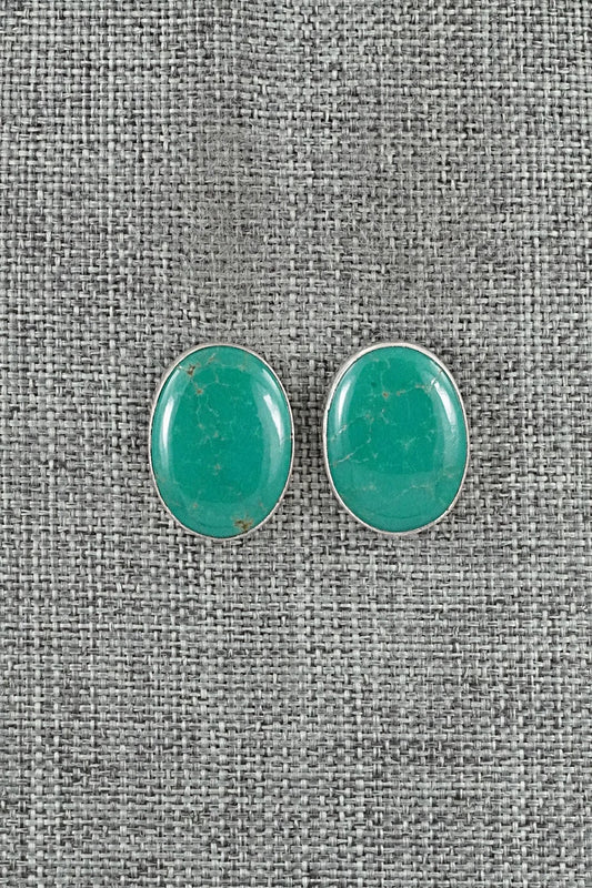 Turquoise & Sterling Silver Earrings - Eugene Gruber