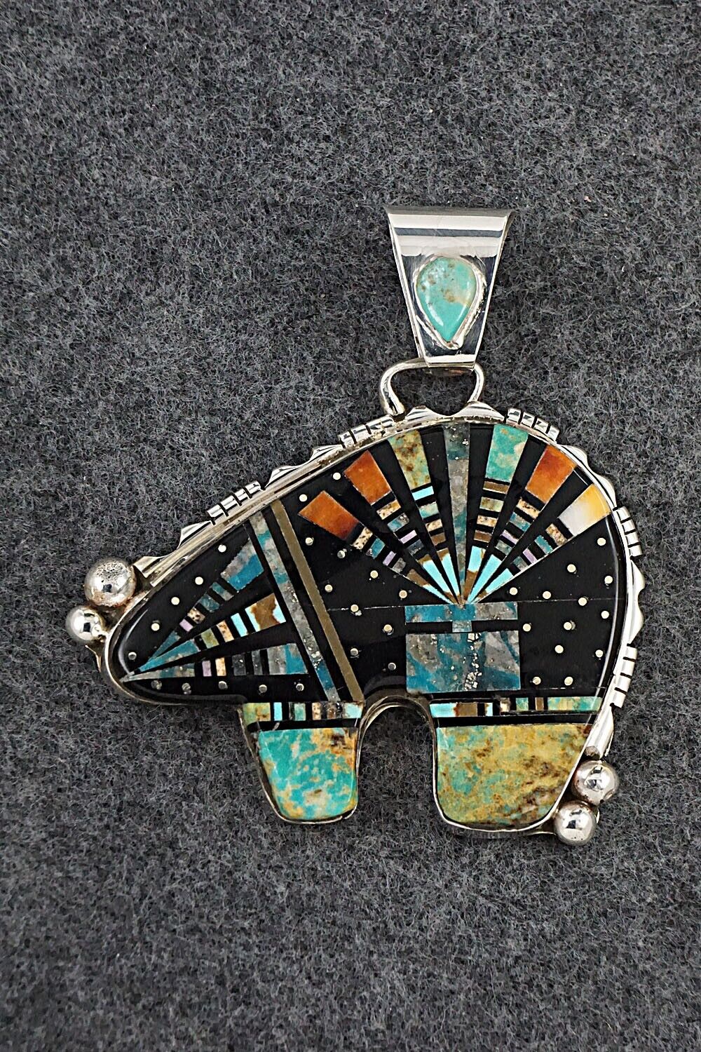 Multi Stone & Sterling Silver Pendant - Ray Jack