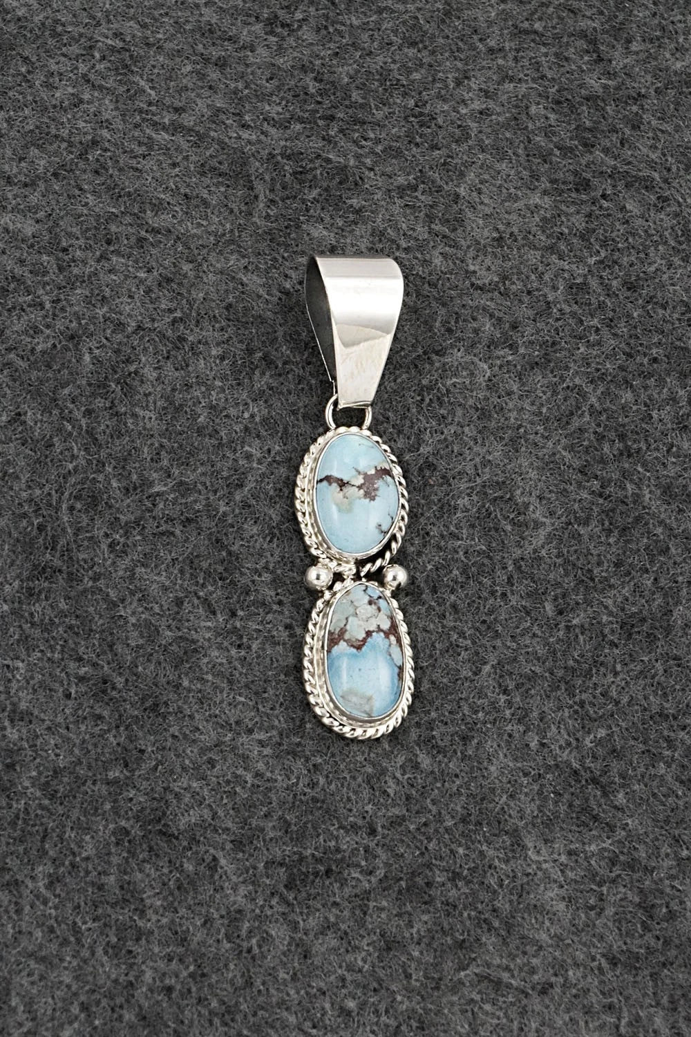 Turquoise & Sterling Silver Pendant - Eugene Gruber