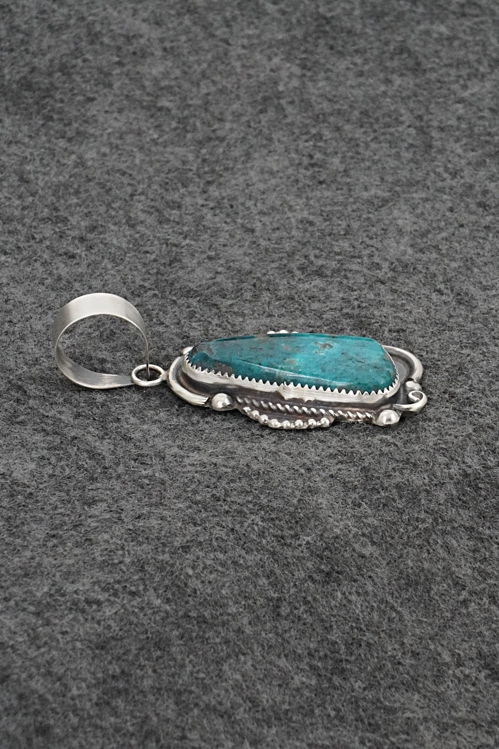 Turquoise & Sterling Silver Pendant - Leslie Nez