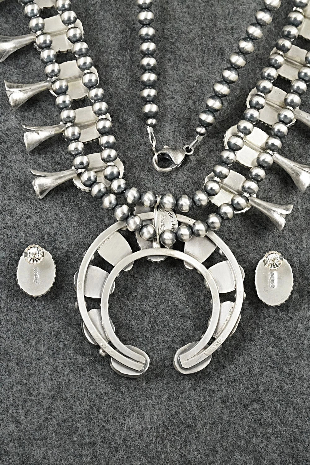 Turquoise & Sterling Silver Squash Blossom Set - Darrin Livingston