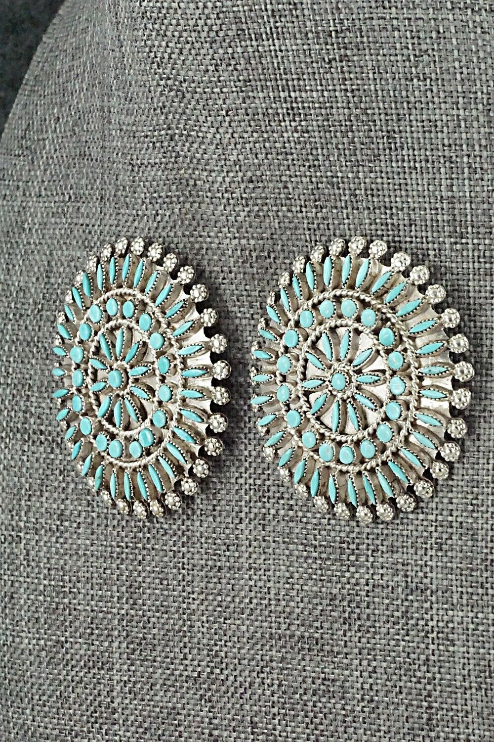 Turquoise & Sterling Silver Earrings - Merlinda Chavez