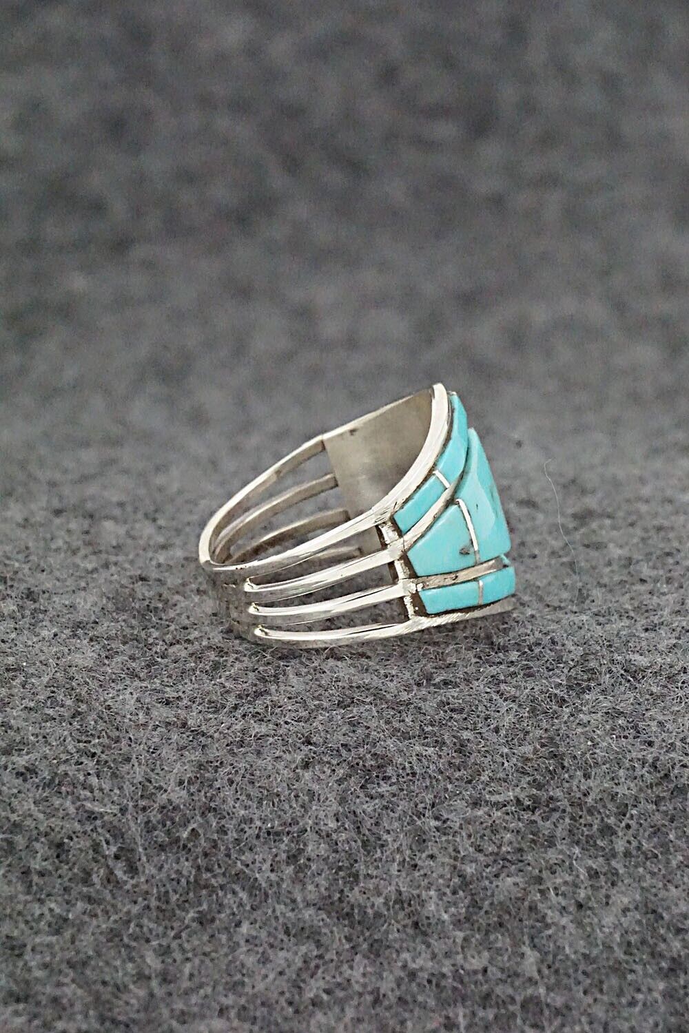Turquoise & Sterling Silver Ring - Andrew Enrico - Size 7.5