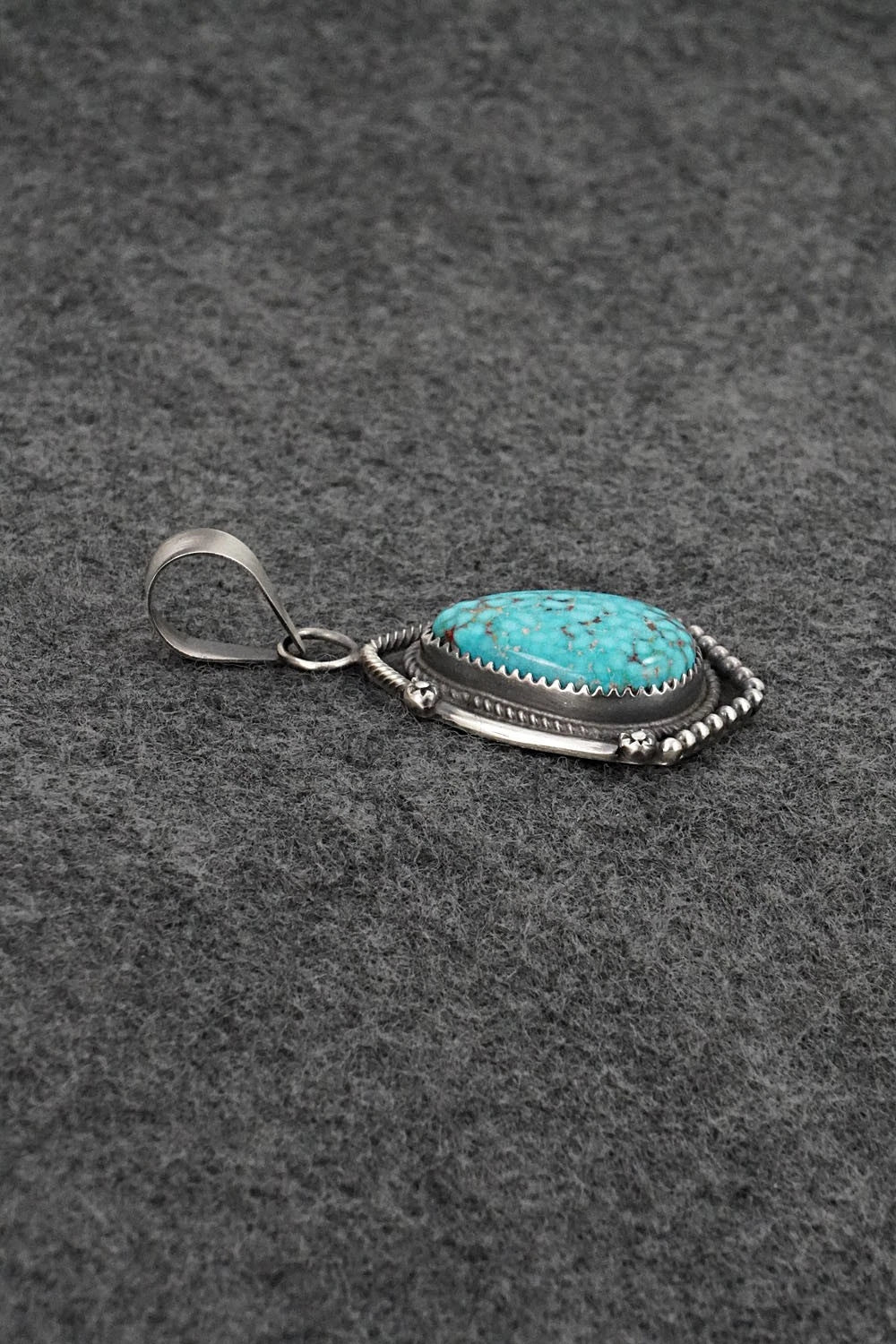 Turquoise & Sterling Silver Pendant - Leslie Nez