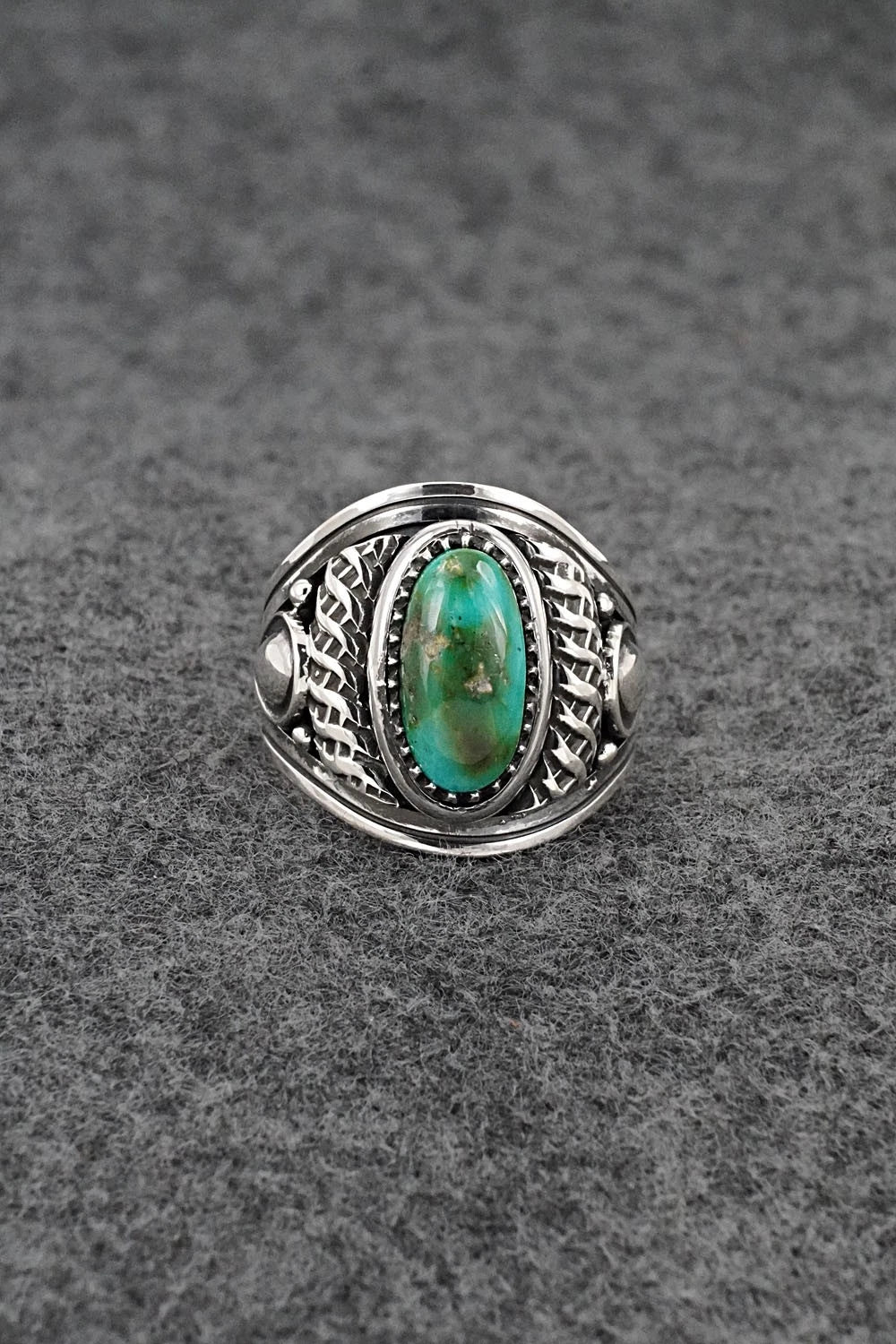 Turquoise & Sterling Silver Ring - Derrick Gordon - Size 9