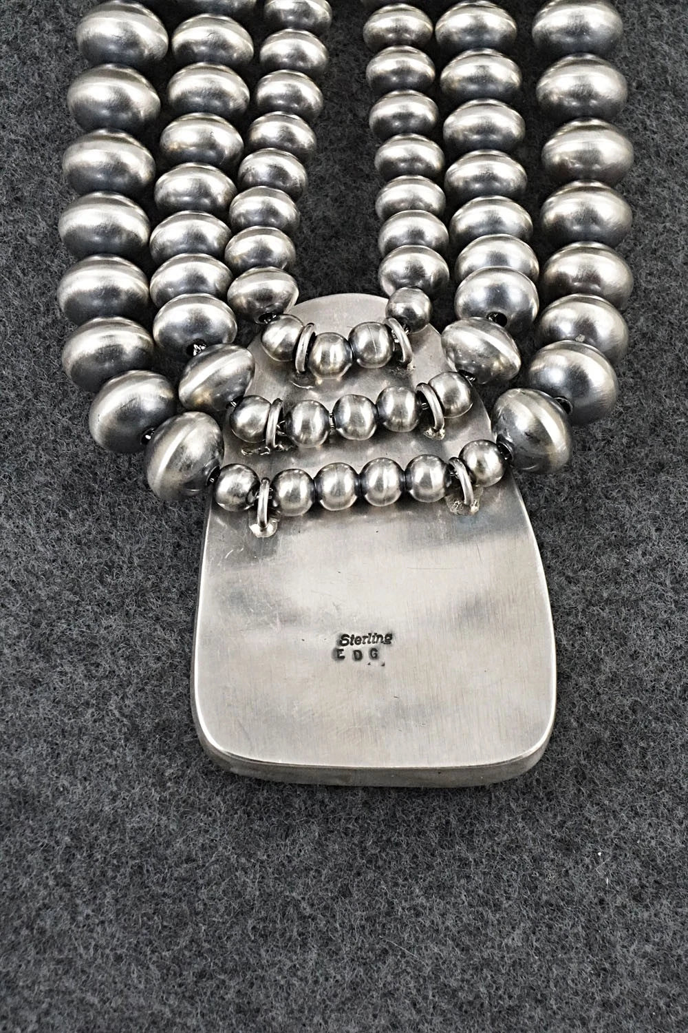 Turquoise & Sterling Silver Navajo Pearl Necklace - Gruber & Halwood