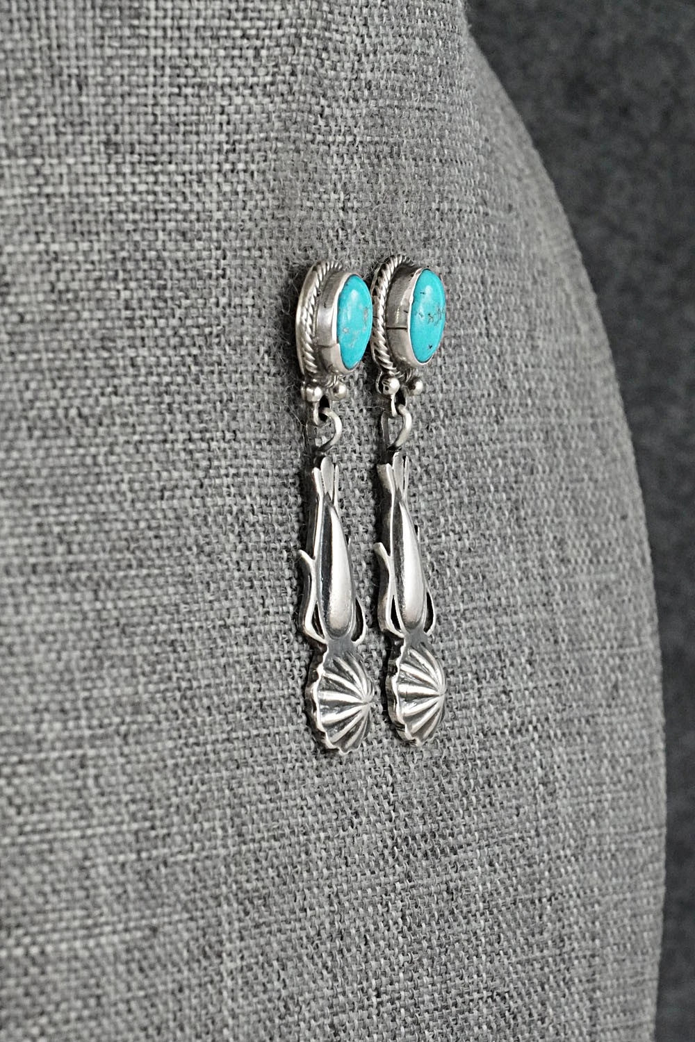Turquoise & Sterling Silver Earrings - Verley Betone