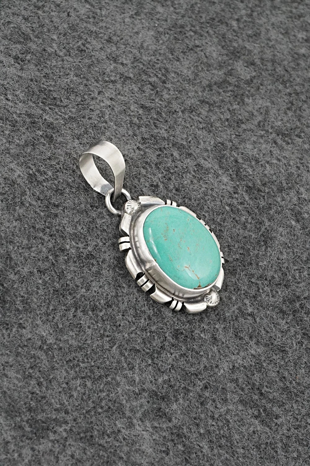 Turquoise & Sterling Silver Pendant - Thomas Franscisco