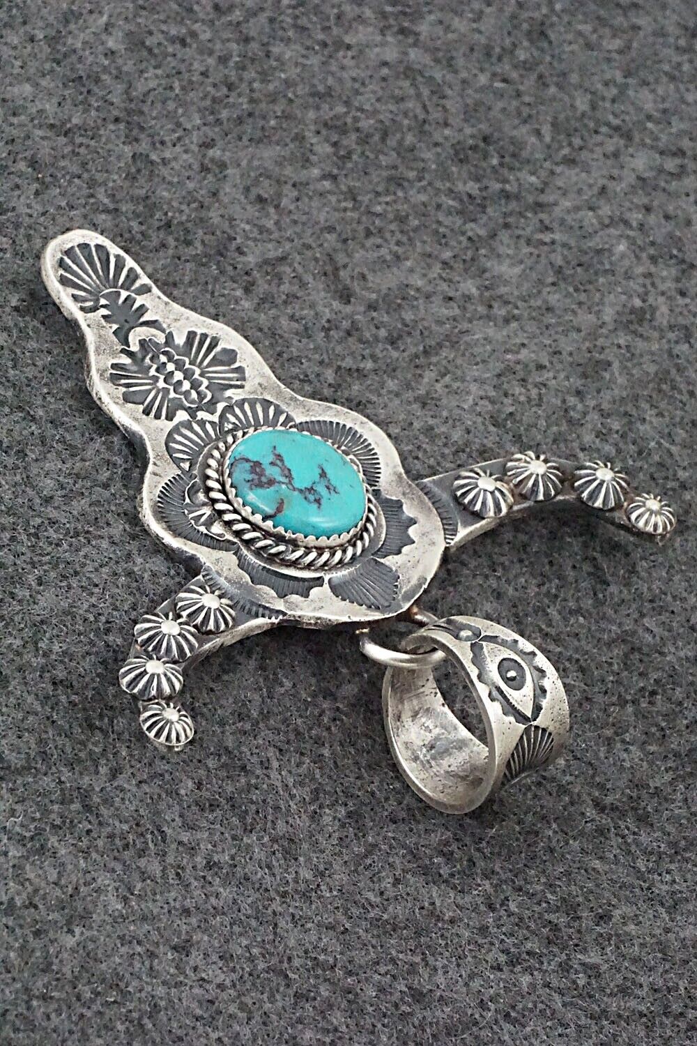 Turquoise & Sterling Silver Pendant - Kevin Billah