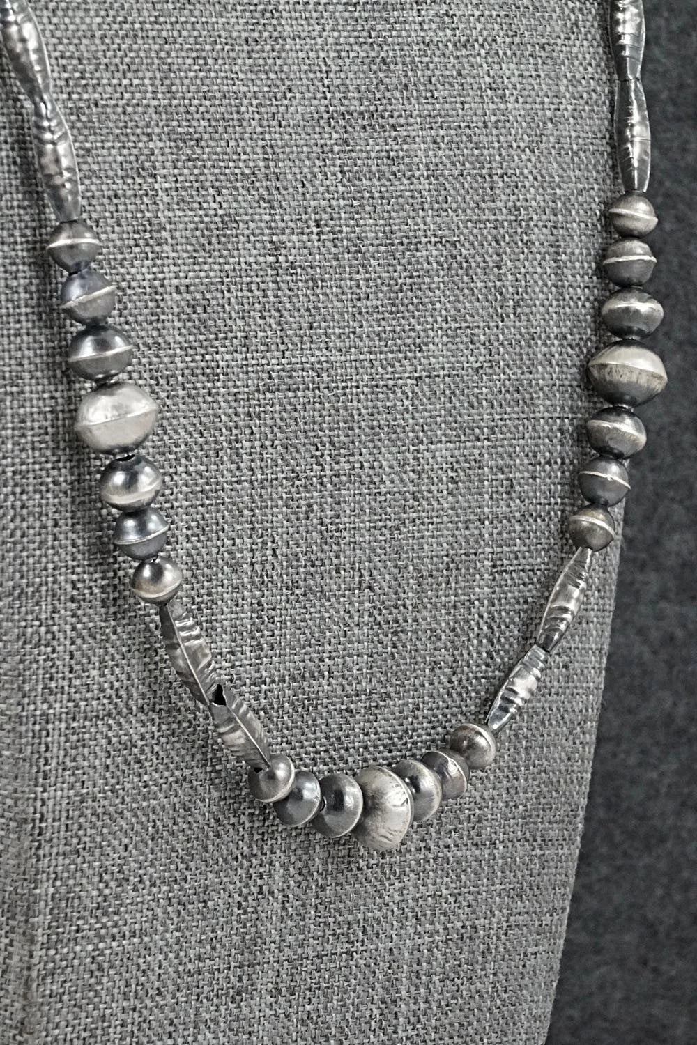 Sterling Silver Navajo Pearl Necklace 24" - Vintage