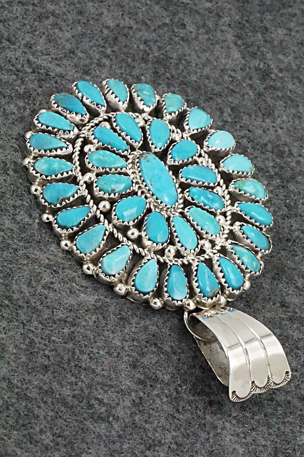 Turquoise & Sterling Silver Pendant - Eunise Wilson
