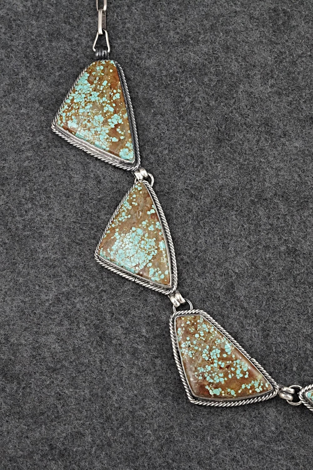 Turquoise & Sterling Silver Necklace and Earrings Set - Darrin Livingston