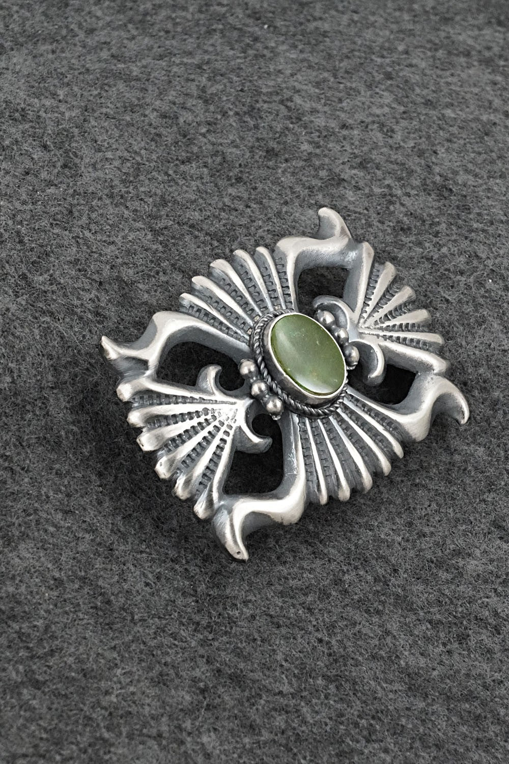 Turquoise & Sterling Silver Belt Buckle - Harrison Bitsue