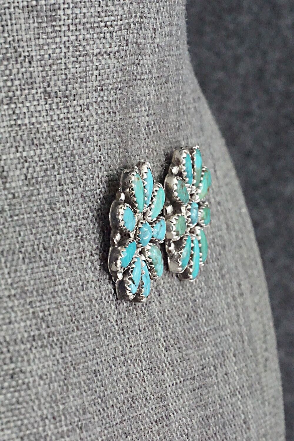 Turquoise and Sterling Silver Earrings - Zeita Begay