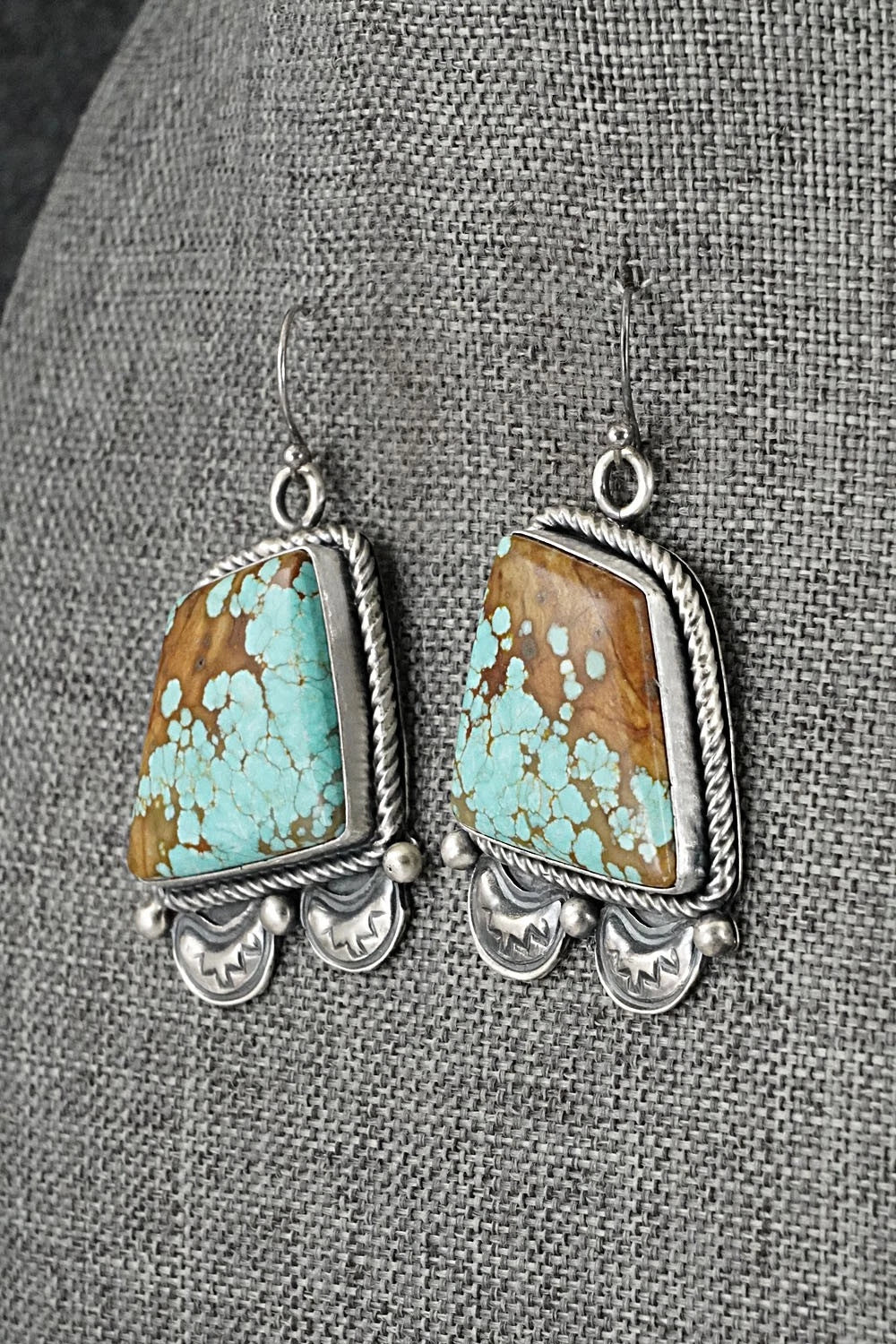 Turquoise & Sterling Silver Necklace and Earrings Set - Paul Livingston