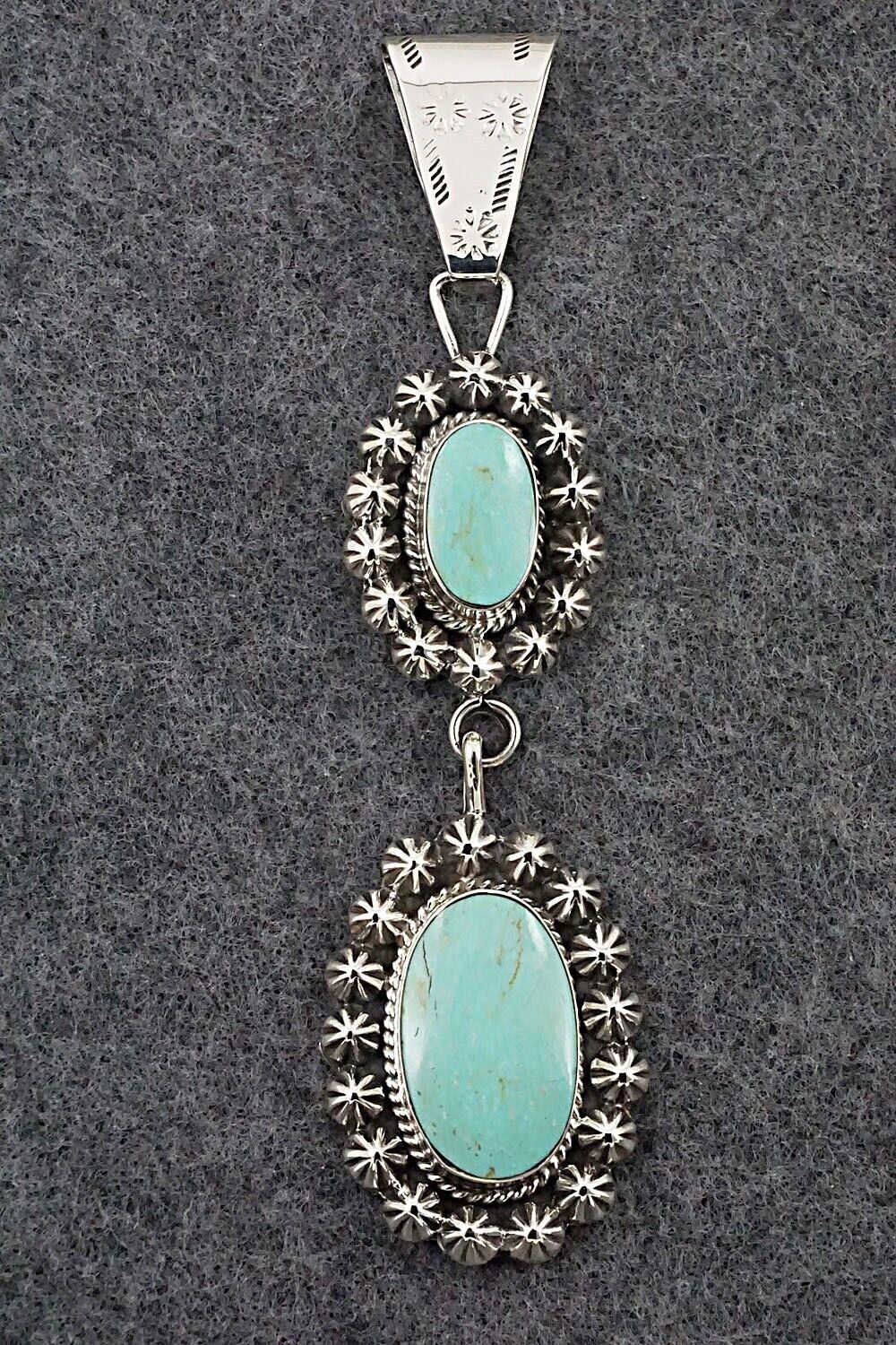 Turquoise & Sterling Silver Pendant - Sheena Jack