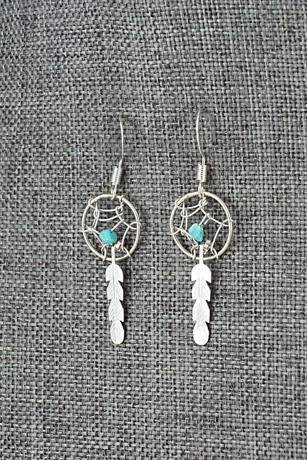 Turquoise & Sterling Silver Earrings - Helena Yazzie