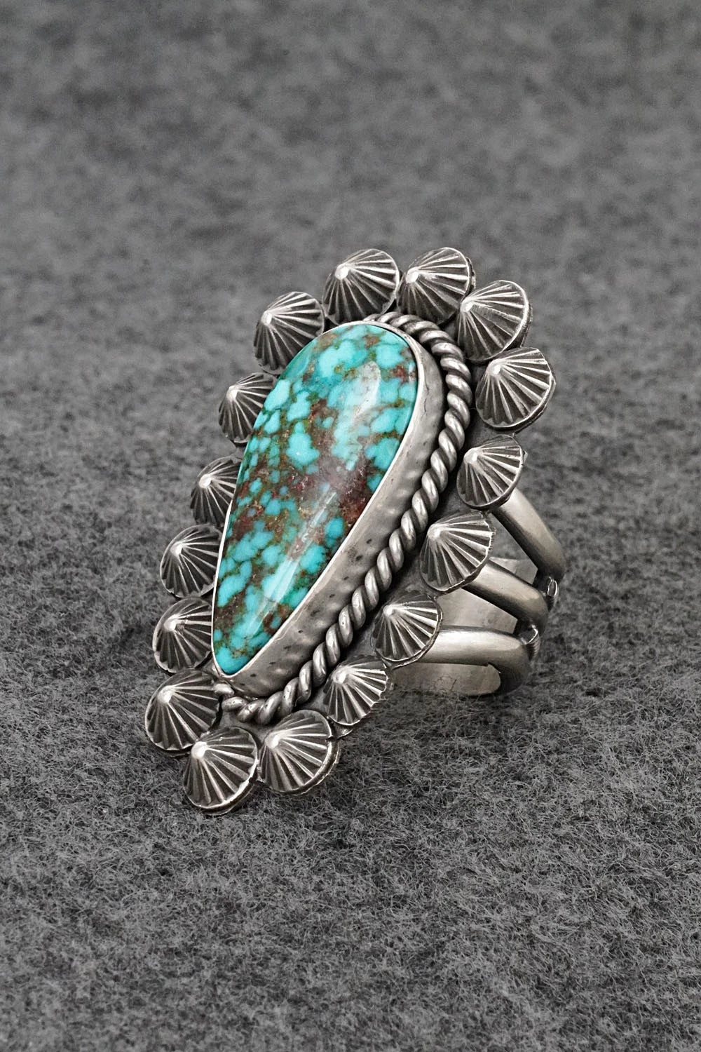 Turquoise & Sterling Silver Ring - Michael Calladitto - Size 8