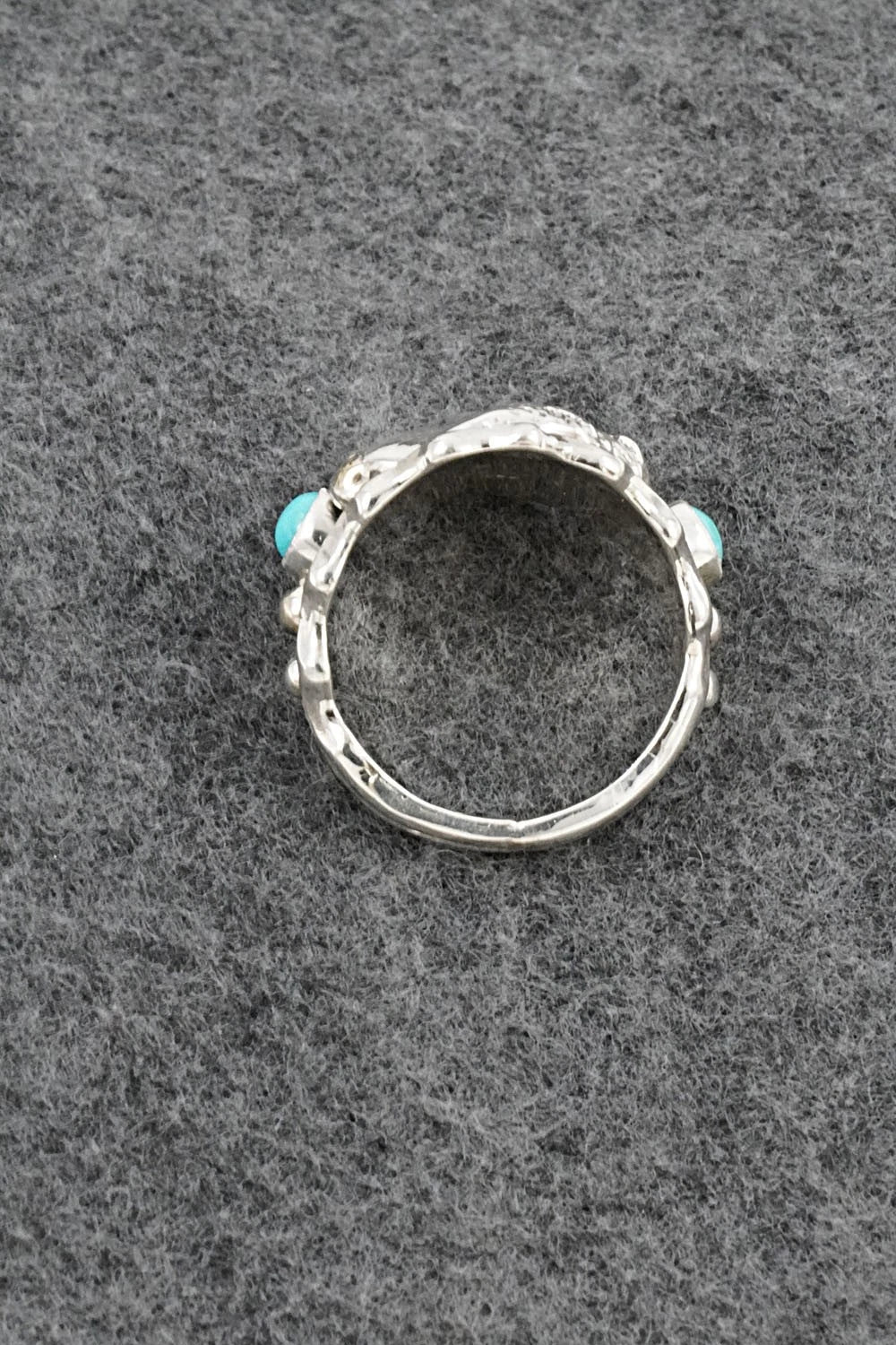 Turquoise & Sterling Silver Ring - Genevieve Francisco - Size 13