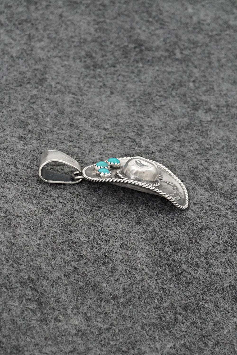 Turquoise & Sterling Silver Pendant - Bobby Platero
