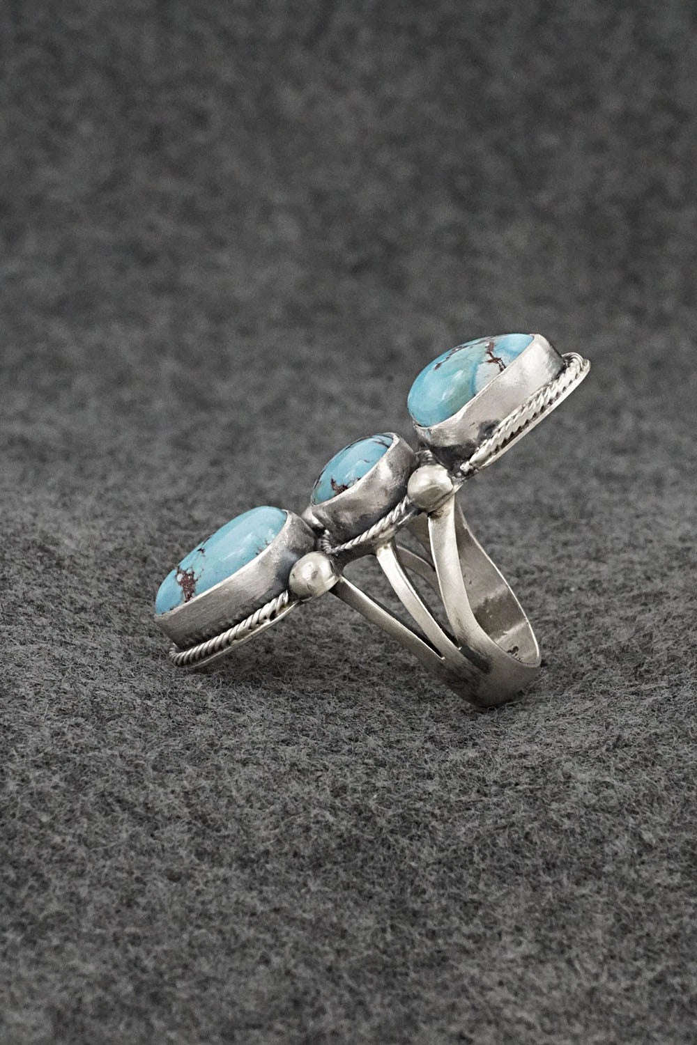 Turquoise & Sterling Silver Ring - Bobby Johnson - Size 6.5