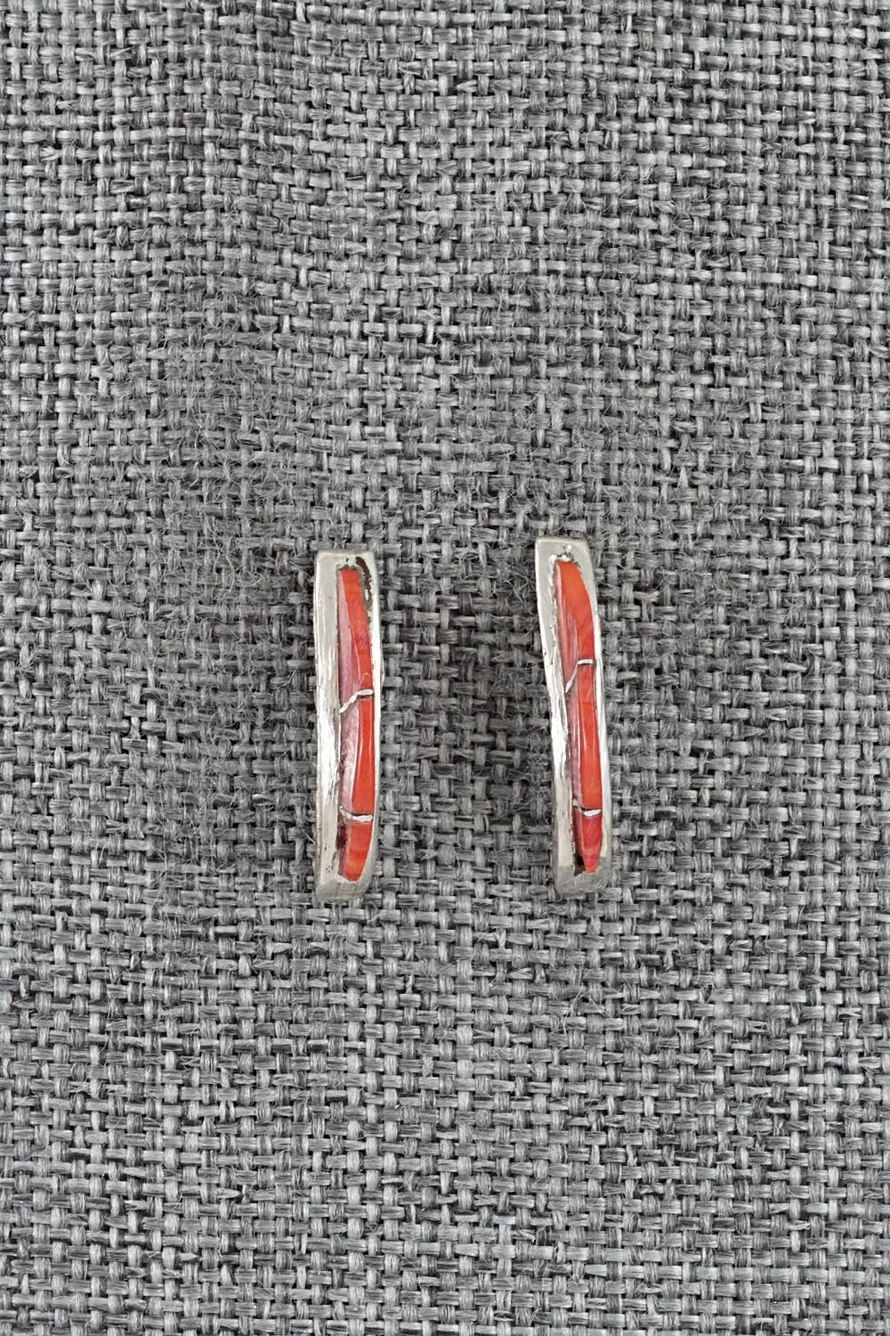 Coral & Sterling Silver Earrings - Kent Lonjose