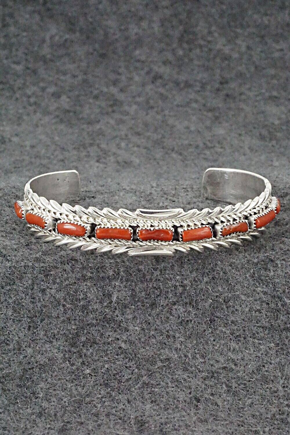 Coral & Sterling Silver Bracelet - Anthony Brown