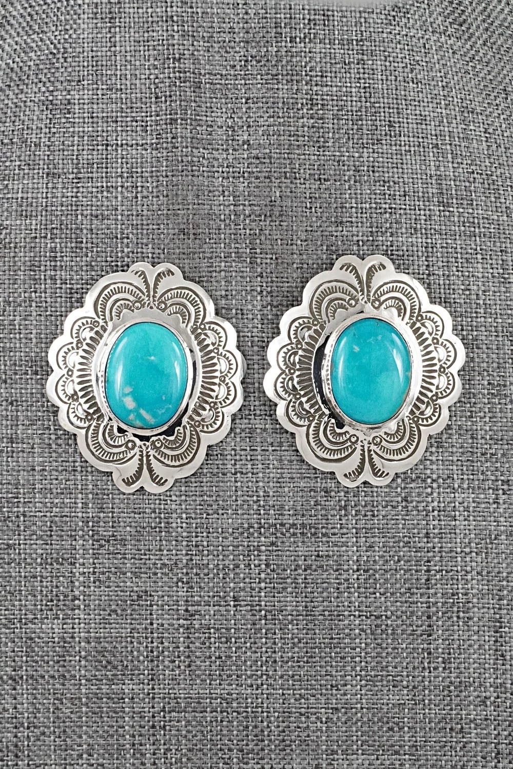 Turquoise & Sterling Silver Earrings - Arnold Blackgoat