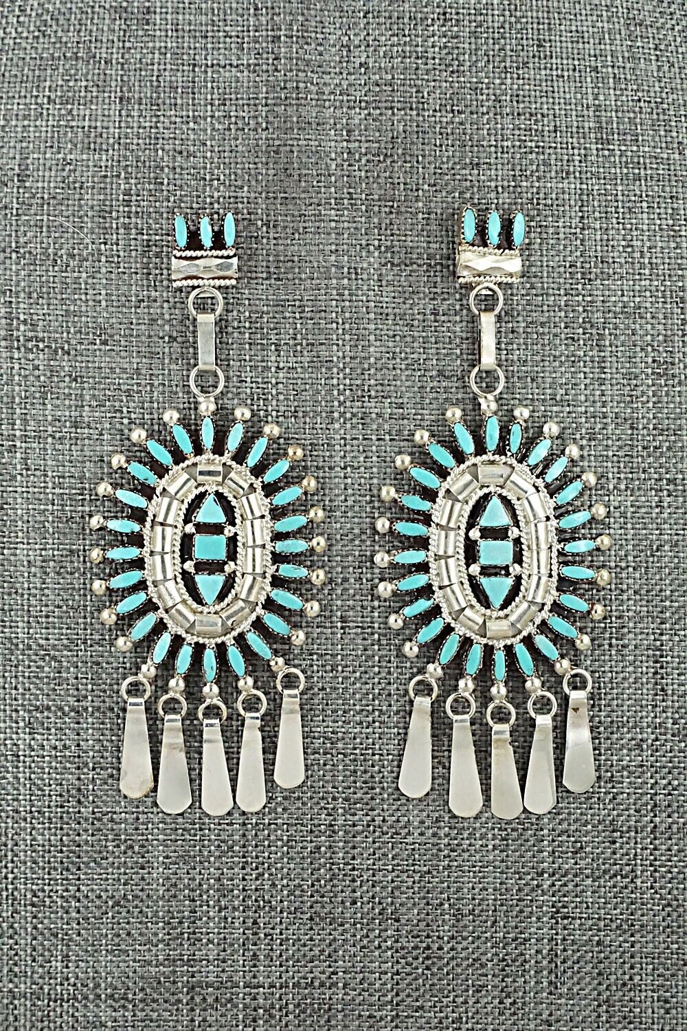 Turquoise & Sterling Silver Earrings - Evonne Hustito