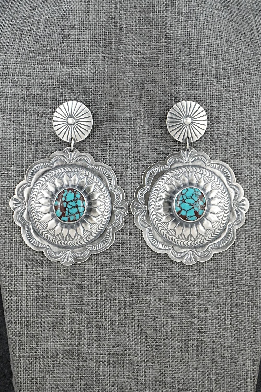 Turquoise & Sterling Silver Earrings - Arnold Blackgoat