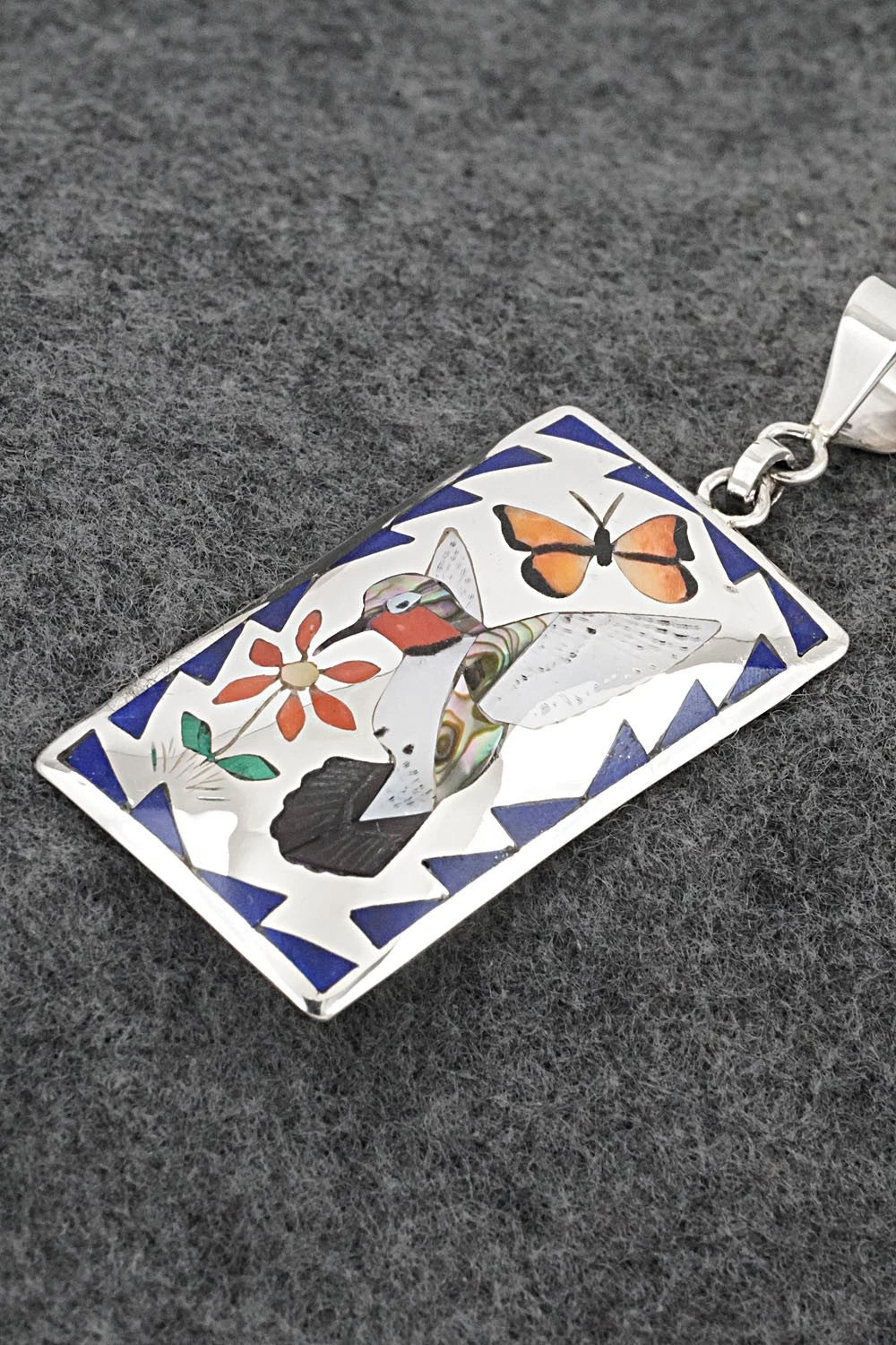 Multi-Stone & Sterling Silver Pendant - Quinton Quam Sr.