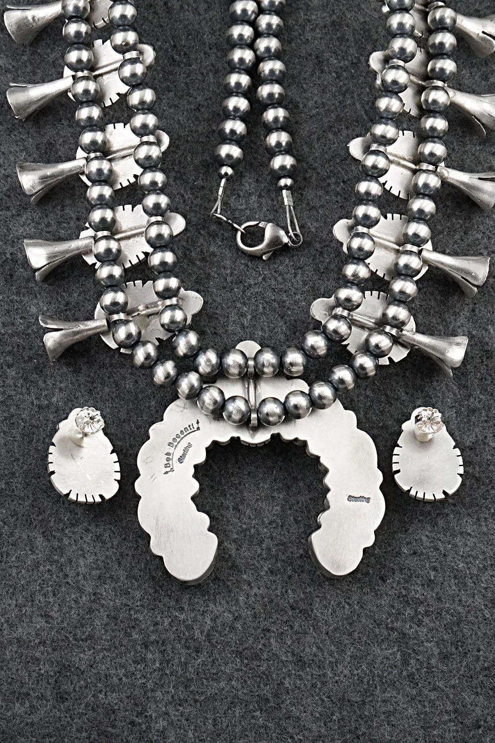 Turquoise & Sterling Silver Squash Blossom Set - Bob Becenti