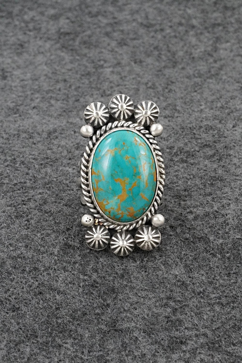 Turquoise & Sterling Silver Ring - Michael Calladitto - Size 7.5