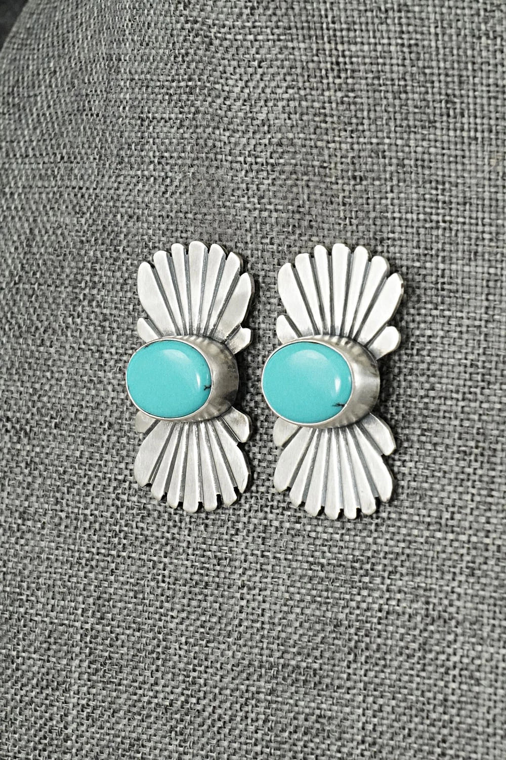 Turquoise & Sterling Silver Earrings - Mark Yazzie