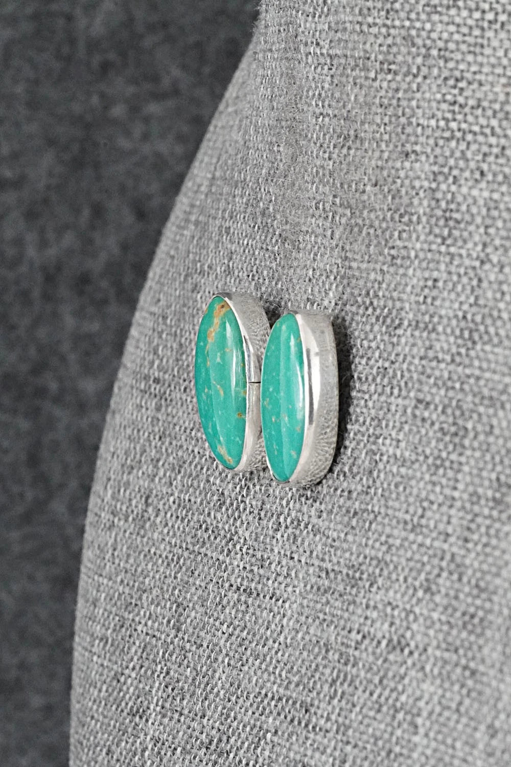 Turquoise & Sterling Silver Earrings - Eugene Gruber
