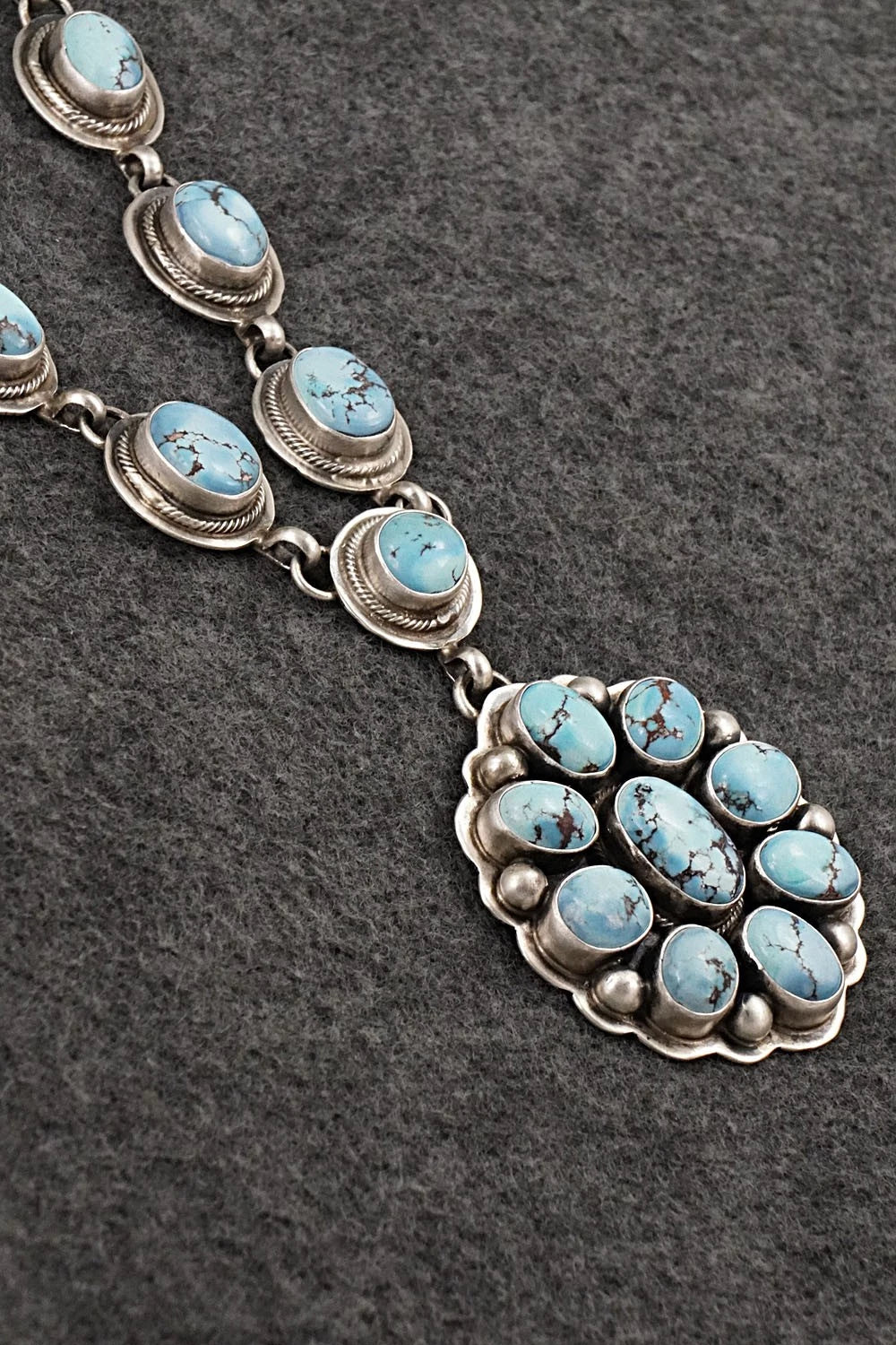 Turquoise & Sterling Silver Necklace and Earrings Set - Kathleen Livingston