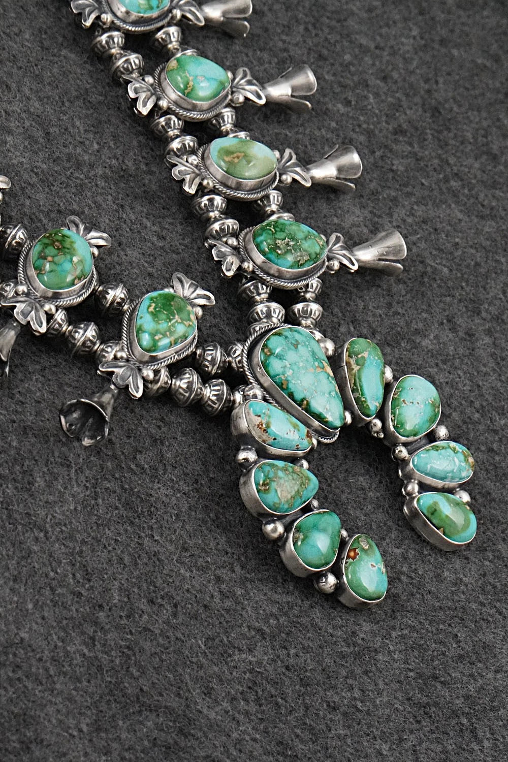 Turquoise & Sterling Silver Squash Blossom Set - Darrin Livingston