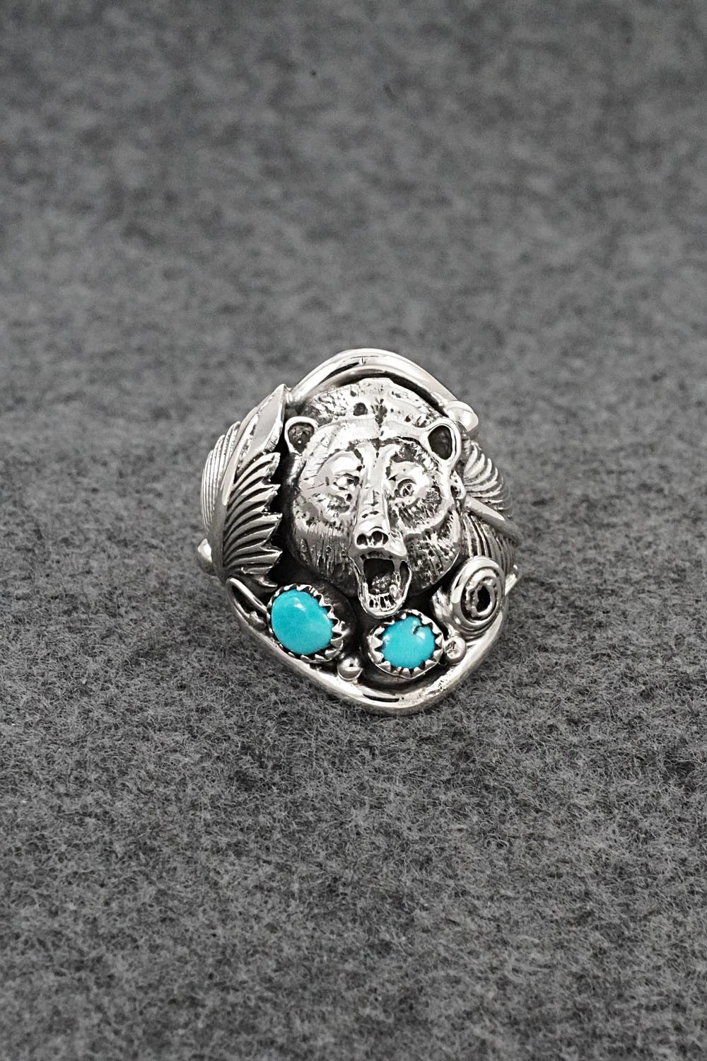 Turquoise & Sterling Silver Ring - Darrell Morgan - Size 10
