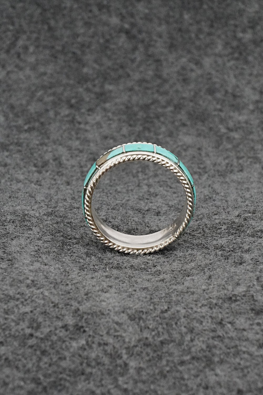 Turquoise & Sterling Silver Ring - Bruce Johnson - Size 10.5