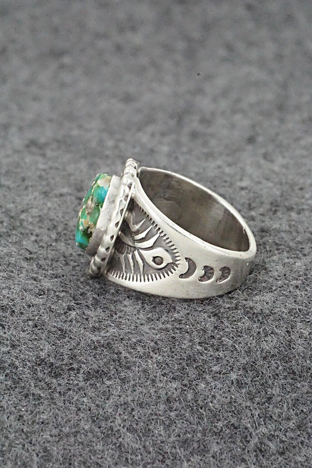 Turquoise & Sterling Silver Ring - Samuel Yellowhair - Size 8.5