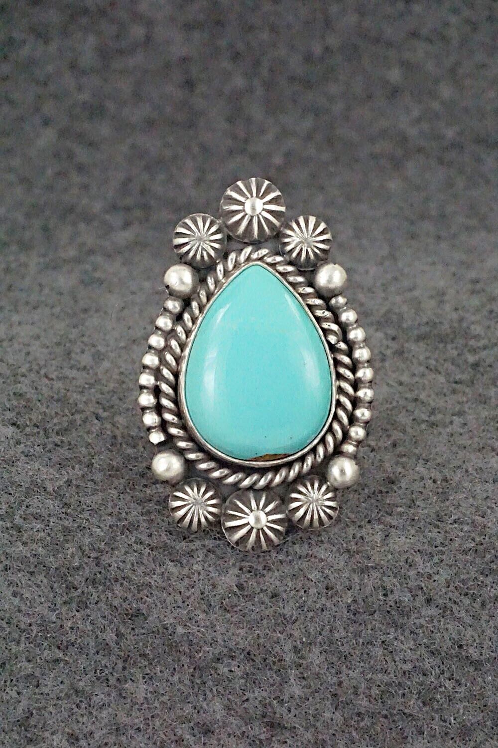 Turquoise & Sterling Silver Ring - Michael Calladitto - Size 8