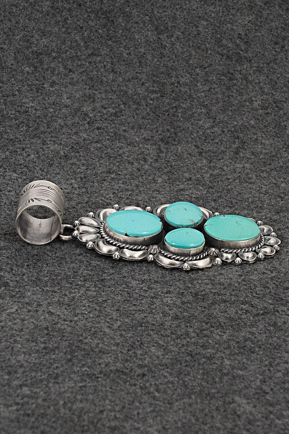 Turquoise & Sterling Silver Pendant - Raymond Delgarito